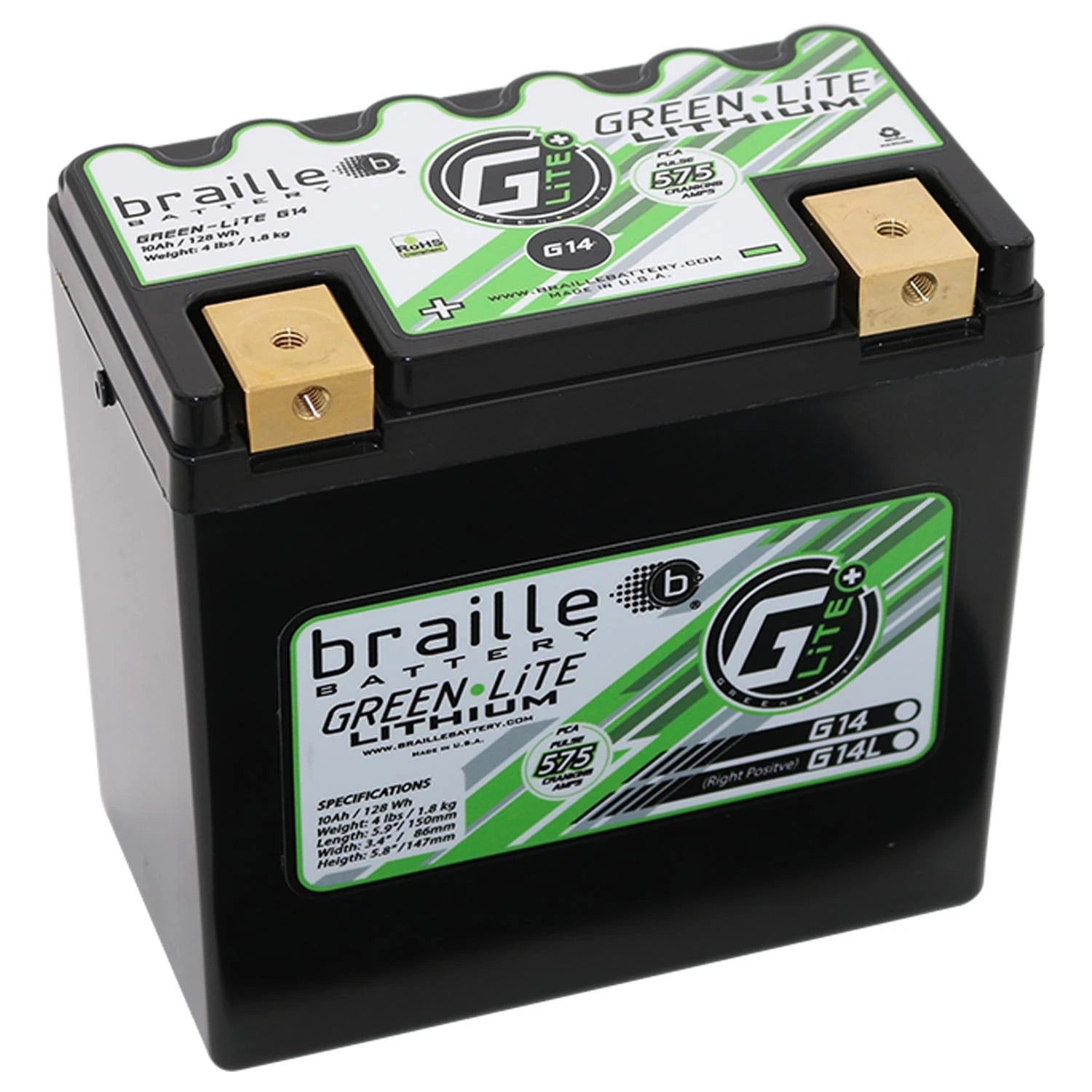 G14L - GreenLite Powersports Lithium Battery
