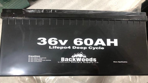Backwoods 36V 60AH Deep Cycle LIFEPO4 Single Battery