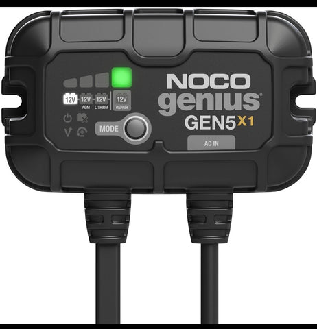 NOCO Genius GEN5X1, 1-Bank, 5-Amp (5-Amp Per Bank) Fully-Automatic Smart Marine Charger